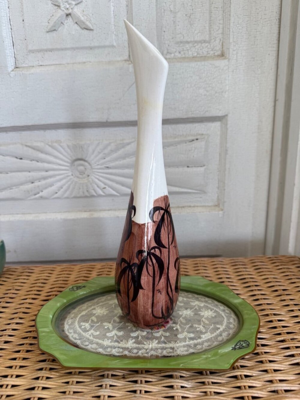 Vintage 70s Pohaku Kiln Hawaiian Flower Vase Tiki Boho Decor